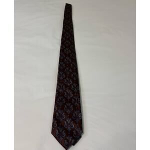 Italian made, Massimo Bizzocchi optical illusion pattern, silk tie, brown, blue
